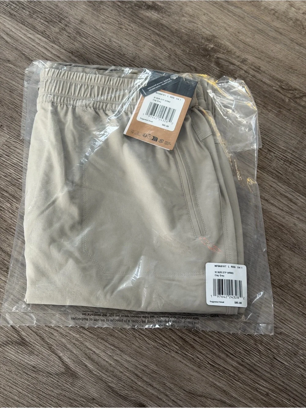 Wrangler Women’s Never Stop Wearing Pants Clay Grey Large Regular NWT